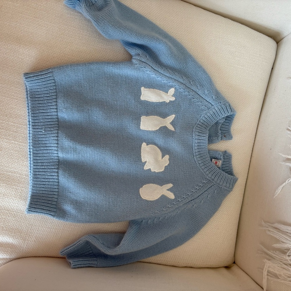 Amazon Blue and White Crew Neck Jacket